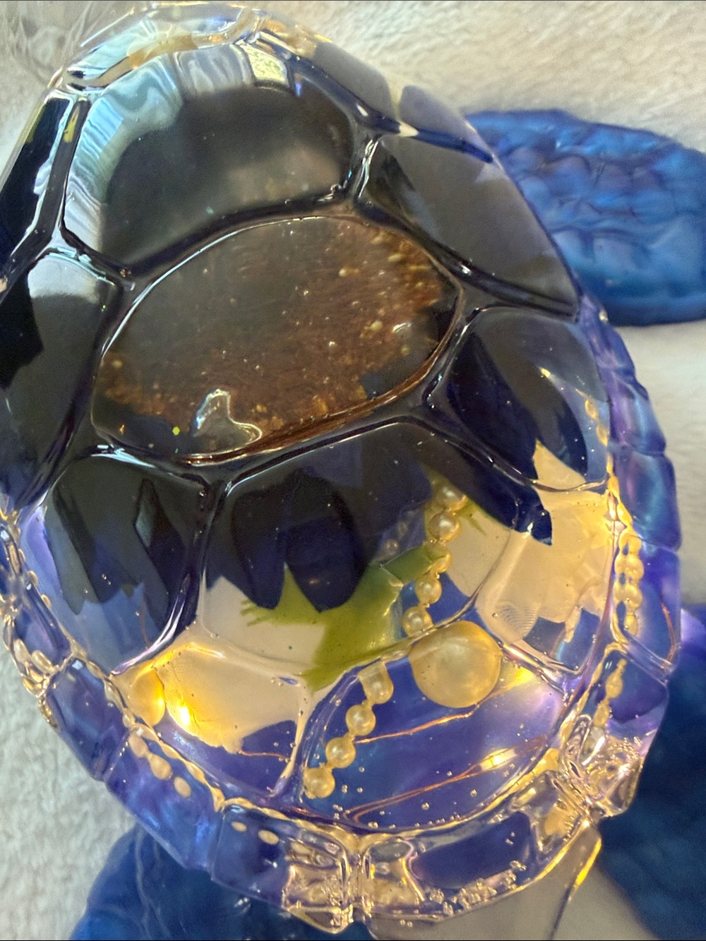 Handmade Resin Sunflower Sea Turtle with Lights - Picture 4 of 9